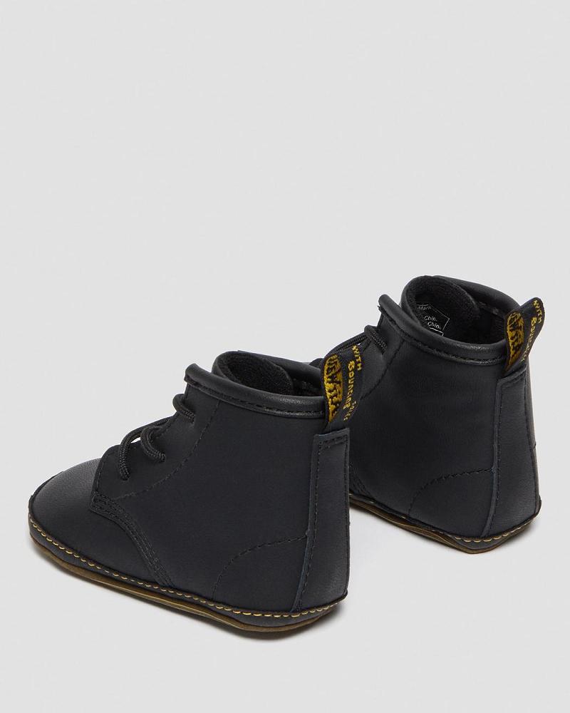 Botas Casuales Dr Martens Newborn 1460 Auburn Cuero Booties Niños Negros | MX 159PJJ